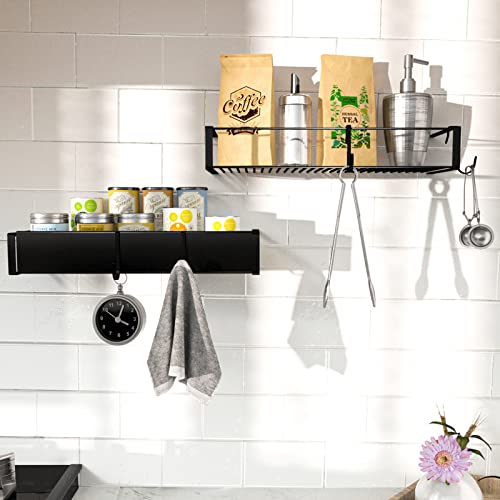 Roseyat Shower Caddy, Adhesive Shower Organizer With Hooks, Shower Shelves For Inside Shower, No Drilling Shower Rack Holder, Shower Storage For Bathroom, Kitchen Spice Rack-2 Pack Black #TOP1