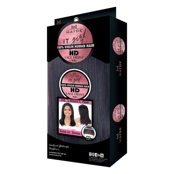 Mayde Beauty It Girl Virgin Human Hair HD Lace Front Wig ALICIA 18" (NATURAL)