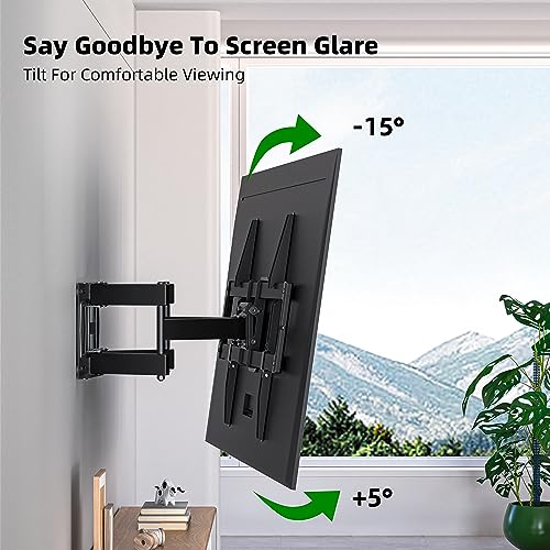 Full Motion TV Wall Mount for Most 37"-84" Flat Screen TV, Swivel or Tilt TV Wall Bracket with Dual Articulating Arms, for 12"-16" Wood Studs, Max VESA 600x400mm, Load 120 lbs by USX MOUNT