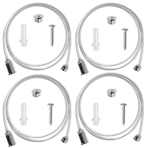 Mirstore Kit Per Montaggio A Sospensione Fissaggio A Soffitto Del Pannello Led E Plafoniere 4 Fili In Acciaio Per Pannelli Led