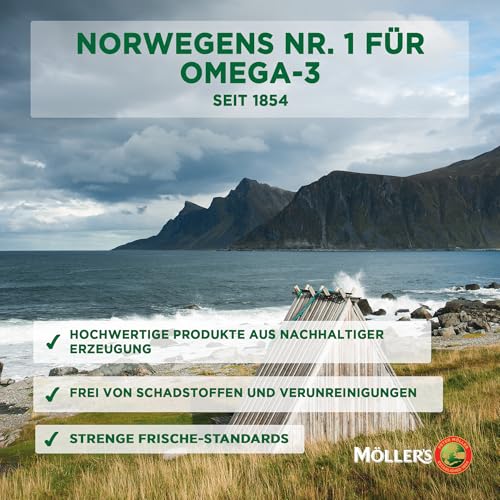Moller’s ® | High Concentrate | Omega-3 | Premium-Fischöl | Hochdosiert bis zu 3360 mg EPA+DHA pro Tagesdosis | in Triglyceridform… – Ansicht 5