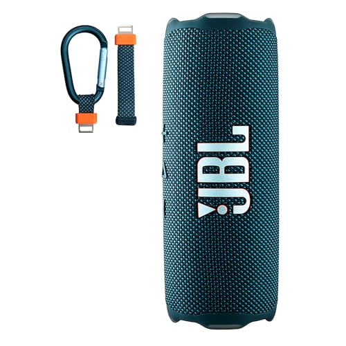 Image of JBL FLIP 7 (Blue) Waterproof Portable Speaker Bundle with X-Halo Hardcase (Black)