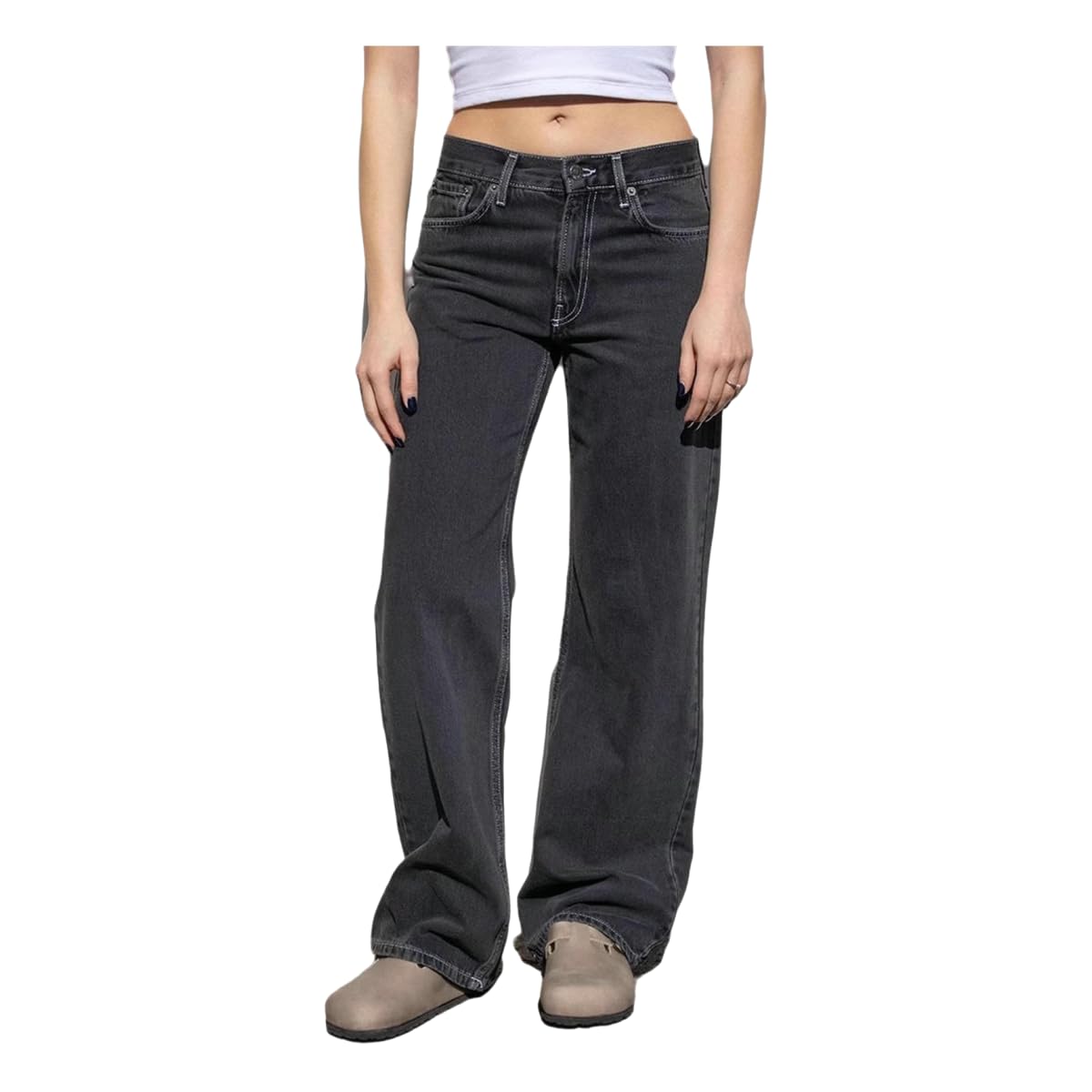 Jean pour Femme Fille Chaude Et Pantalon De en Détresse Lavée Femmes Femmes-Noir-s