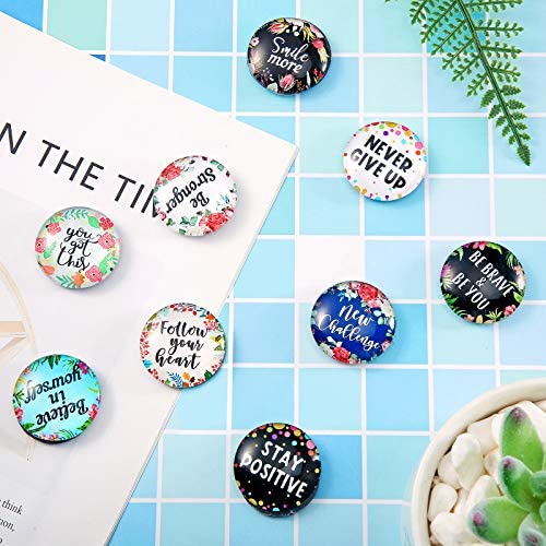 10 Pieces Inspirational Fridge Magnets Motivational Quote Magnets Glass Refrigerator Whiteboard Magnets For Classroom Office Home Locker Cabinet Dishwasher Photo Decor Supplies (Charming Pattern) #TOP5