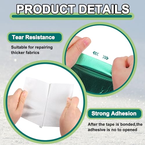 Image of PATIKIL Awning Repair Tape 3-1 /8 inch x 26ft Waterproof Canvas Tape High Adhesive Tear Repair Patch Kit for PVC Tarpaulin Tent Awning Fabric RV Sail Boat Cover, Green