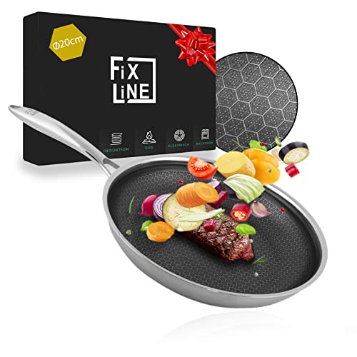 FIXLINE® Premium Wabenpfanne Ø20cm - alle Herdarten inkl. Induktion - kratzfeste...