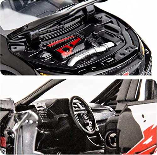 Image of DEUSON ECOM 1:32 Civic Type R Toy Car for Kids Diecast Metal Cars Pullback with Light Soundr Openable Door, White