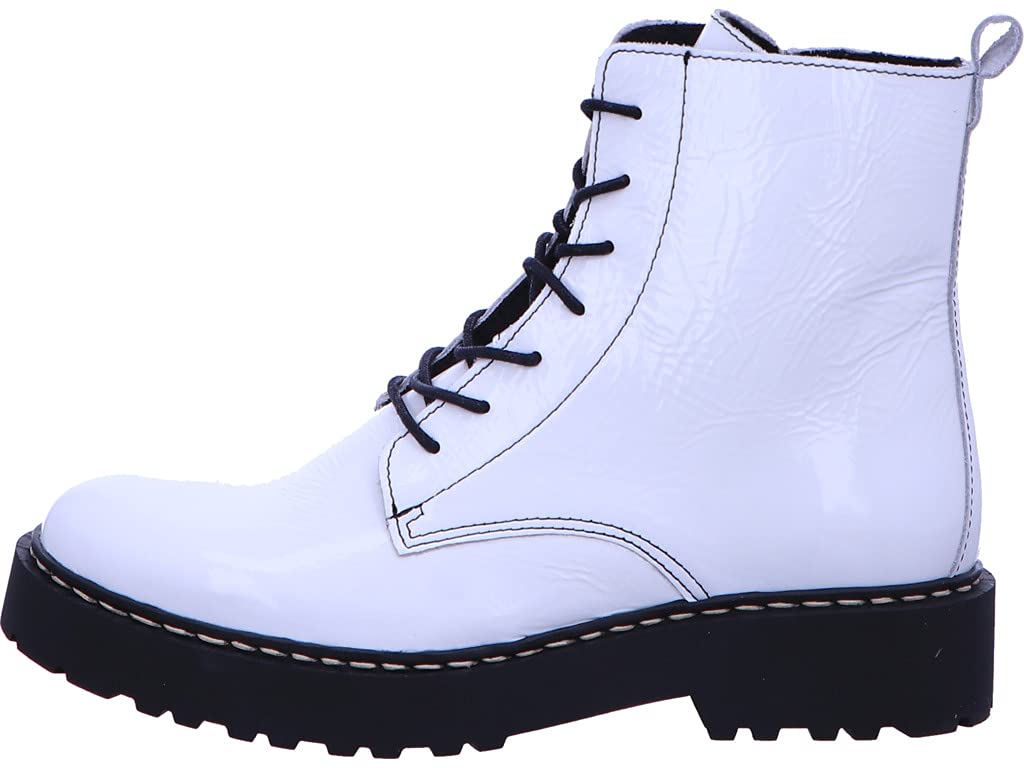 Schnürboot Schnürung Boots Damen Weiß Neu Größe 40 EU Weiß (weiß)