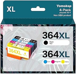 364XL Ink Cartridges Replacement for HP 364 XL Ink Cartridges Multipack High Yield 4 Pack, for HP Photosmart 5510 5511 5515 5520 5524 6510 6520 7510 7520, Officejet 4610 4620, Deskjet 3070A 3520