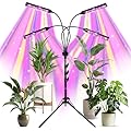 LED Grow Lights for Indoor Plants, 432 LEDs Red Blue White Full Spectrum Plant Lights for Indoor Growing with 15-63 inches Adjustable Tripod Stand, 4 Heads Grow Lamp with 4/8/12H Auto On/Off Timer