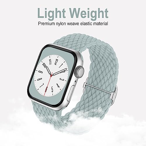 Image of Braided Solo Loop Compatible with Apple Watch Band 38mm 40mm 41mm 42mm 44mm 45mm 46mm 49mm Women Men, Adjustable Stretchy Bands Elastic Sport Strap for iWatch Series 11 10 9 8 7 6 5 4 3 2 SE Ultra 3 2