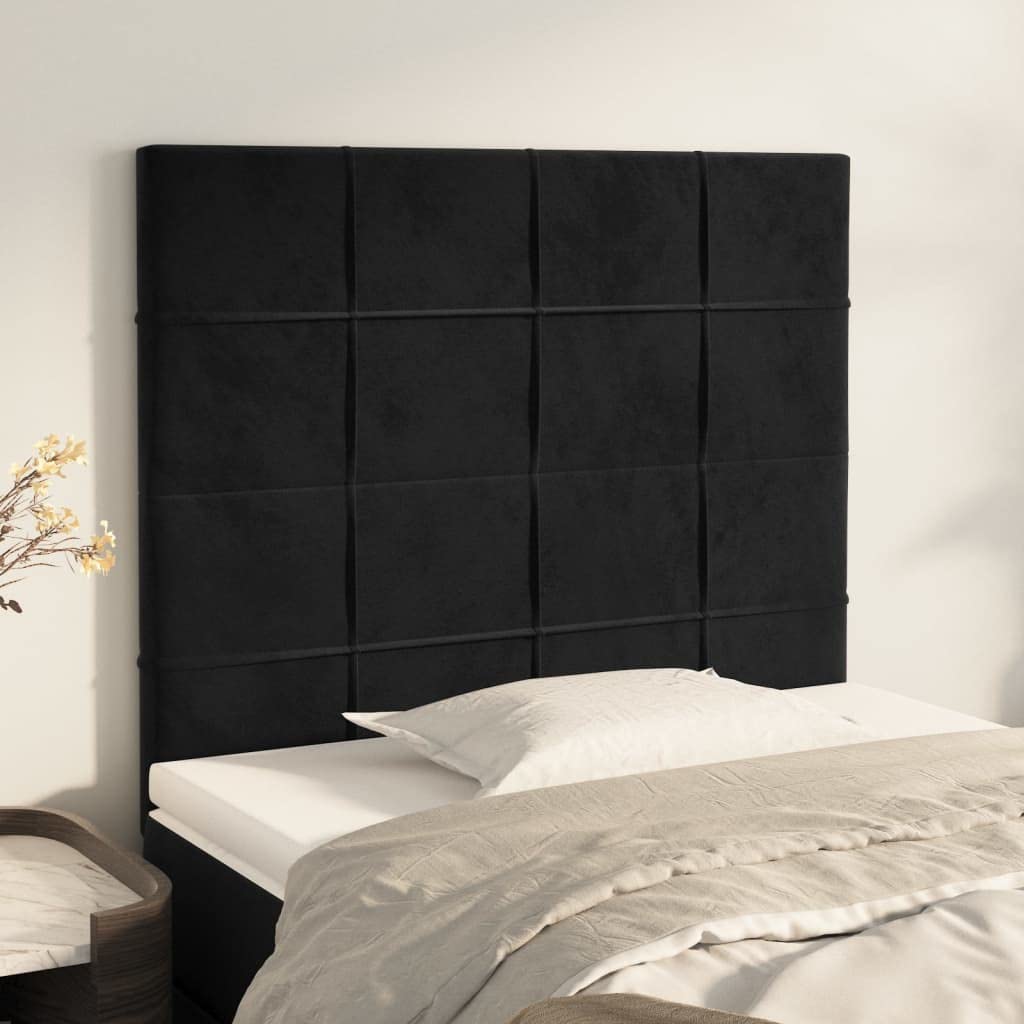 vidaXL Cabecero Terciopelo Negro 80x5x118/128 cm