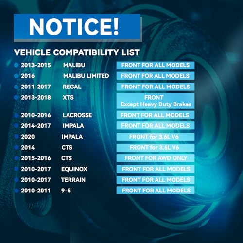 Image of Detroit Axle - 2 Front Wheel Bearing Hub Assembly for Chevy Malibu | 2013-2015 Impala 14-17, for Buick Lacrosse Regal 11-17 Cadillac XTS CTS 14-16, for GMC Terrain Equinox 10-17, 5 Lugs