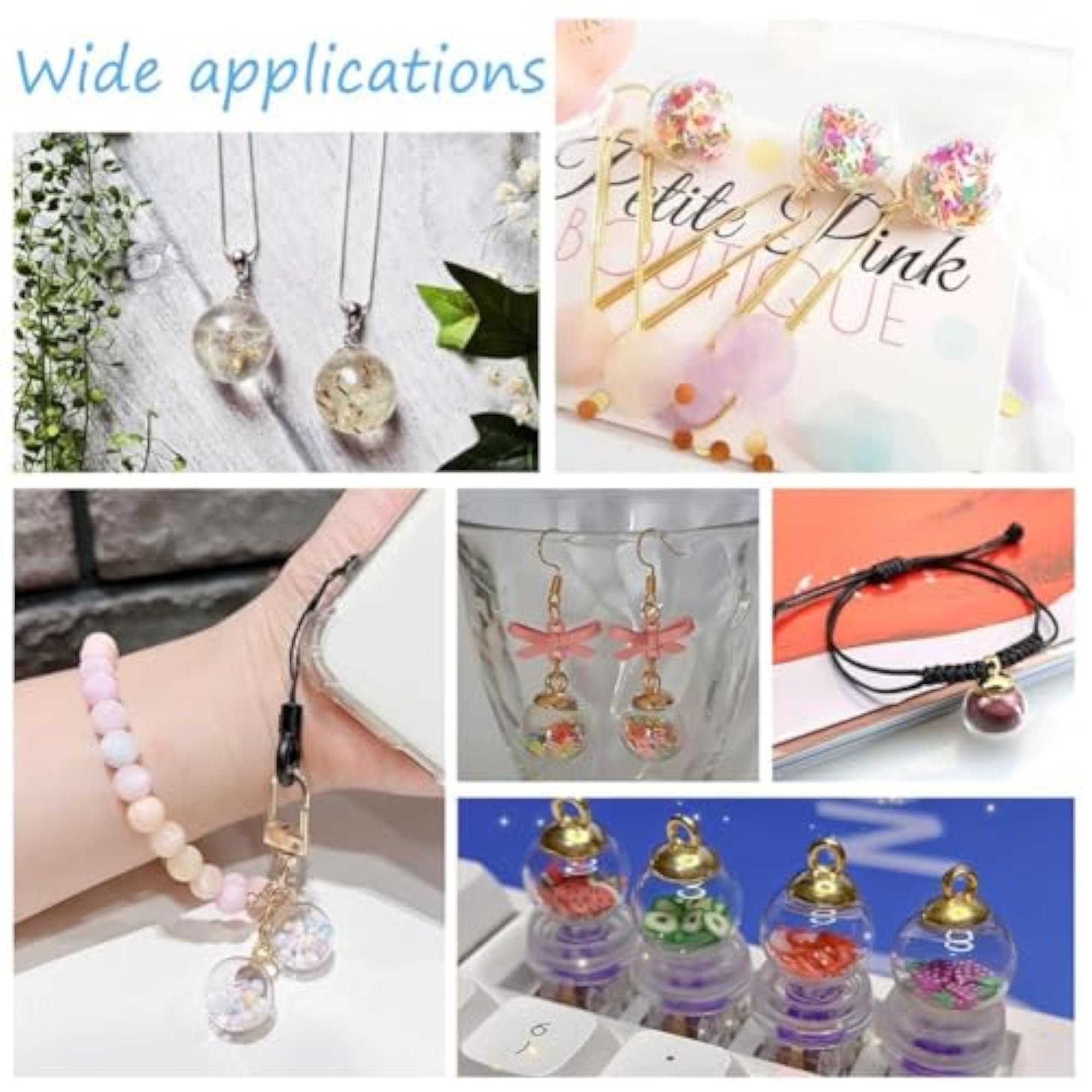 25pcs Clear Glass Globe Bottle DIY Pendant Charms