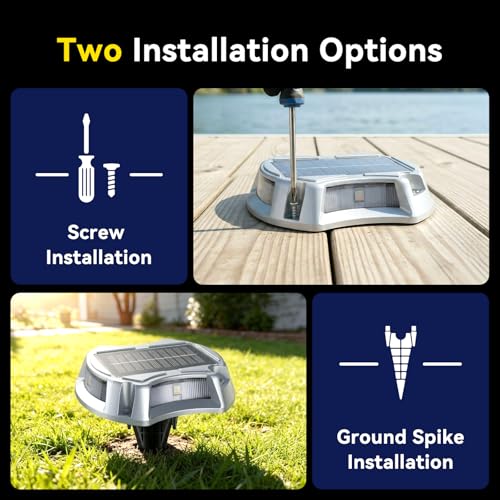 AGPTEK Remote Control Outdoor Solar Driveway Lights 12 Pack, RGB Multi-Colors & Modes Waterproof Color Changing Solar Powered Decorative Marker Security Lights for Garden, Deck, Dock, Step, Sidewalk by AGPTEK - Used condition - Image 9
