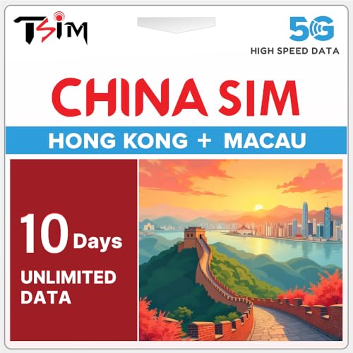 SIM Cina 10 Giorni Dati Illimitati | Copertura Hong Kong