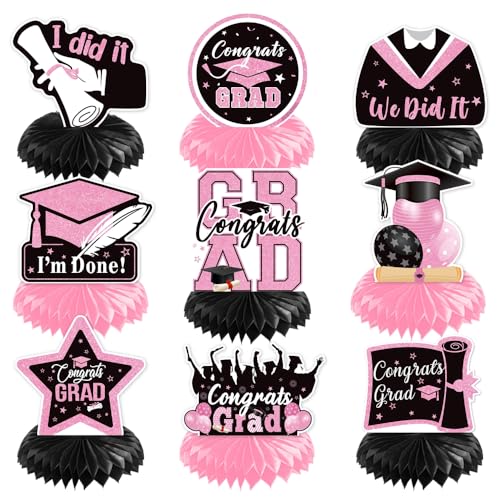 ���Ǝ��e�[�u���f�R���[�V���� 2026�N �s���N�ƃu���b�N Congrats Grad Table �Z���^�[�s�[�X ���Ǝ��e�[�u���g�b�p�[ ���ƃf�R���[�V���� �p�[�e�B�[�p�i 9��