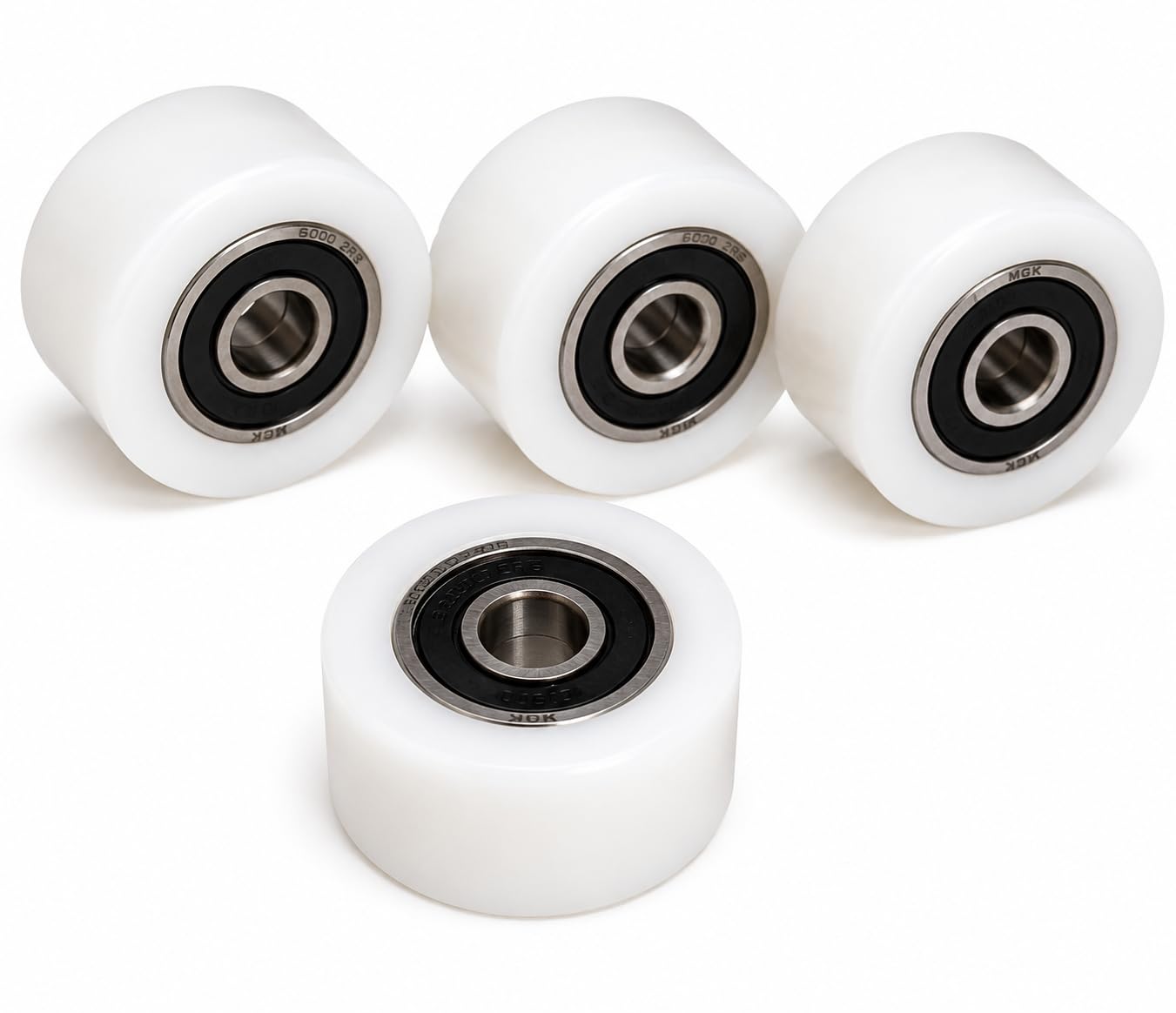 Smart Machines - Lot de 4 Roulettes Industrielles en Nylon - Diamètre : 40 mm - Largeur : 20 mm - Roulement de 10 mm - Auto-lubrifiant, Réduction du Bruit - Montage sur Plaque - 25 kg - Sol Dur