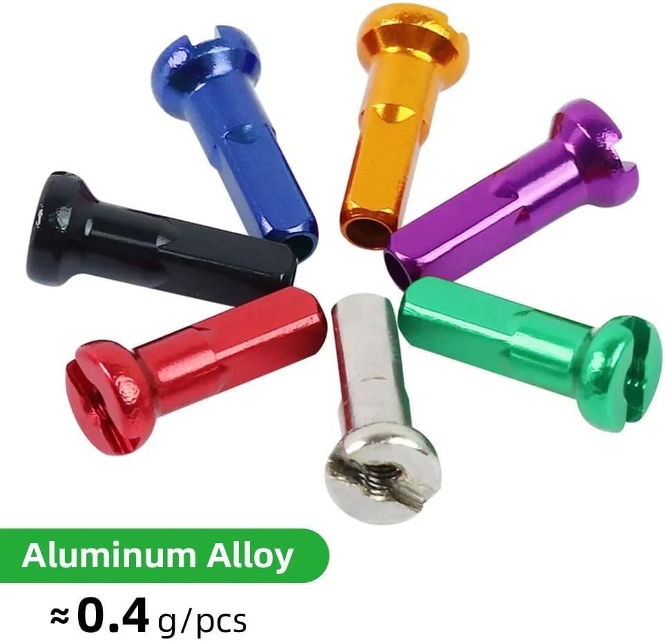 Spoke Nipples 100pcs Bike Bicycle Spoke Caps High Strength Aluminum Alloy Cycling Nipples Colourful Accessories for Dia Mountain Road Bike