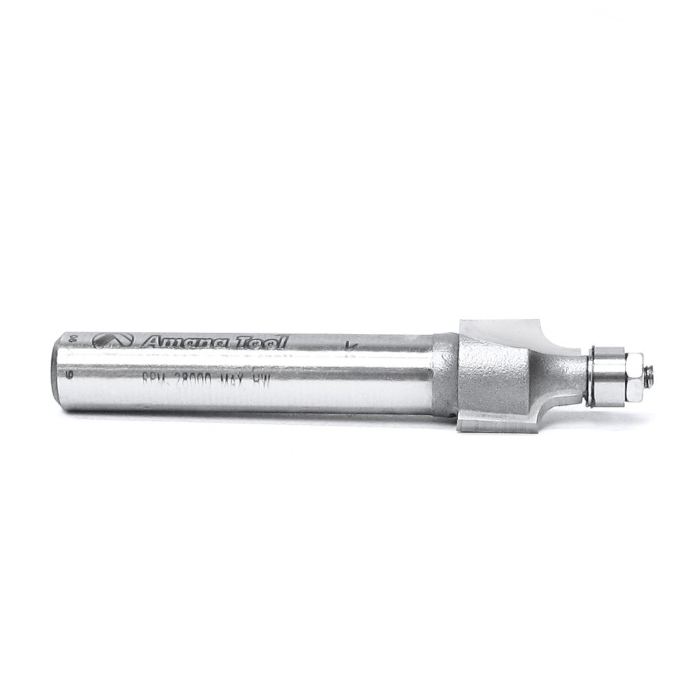 Amana Tool MR0110 Corner Rounding with Mini 3/16 Ball Bearing Guide 3/8-Inch Diameter, 3/32-Inch Radius, 1/4-Inch Shank, Carbide Tipped Router Bit