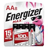 Energizer MAX AA Batteries (8 Pack), Double A Alkaline Batteries