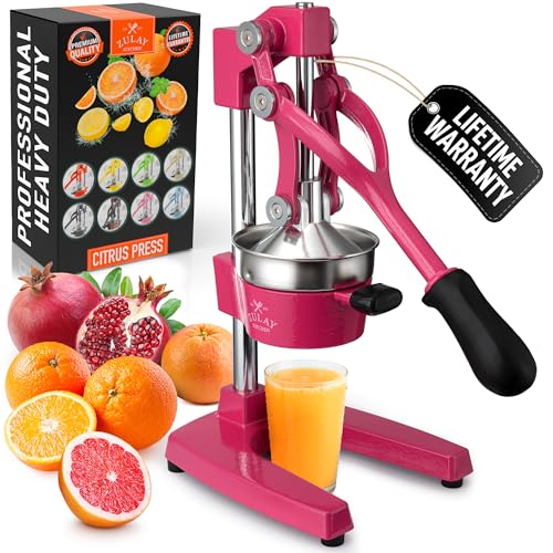 Image of Zulay Kitchen Cast Iron Juicer - Easy-to-Clean Heavy-Duty Manual Juicer, Professional Citrus Juicer - Stainless Steel Lemon Squeezer - Manual Citrus Press & Orange Squeezer - Orange Juicer