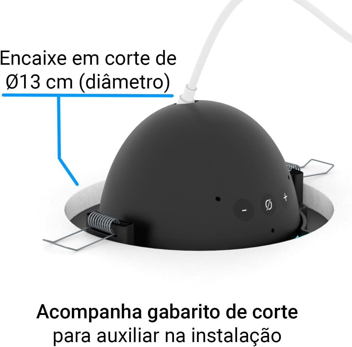 Suporte P/Alexa Echo Pop De Embutir No Teto Gesso Quadrado