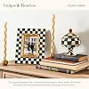 MACKENZIE-CHILDS Enamel Curiosity Pot, Decorative Container for Home Decor, Black-and-White Courtly Check