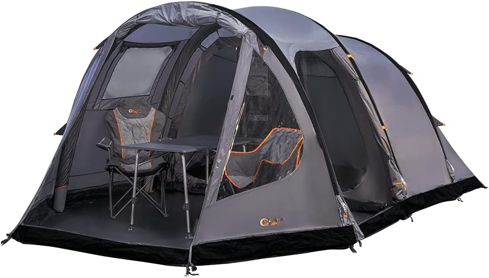 Portal Outdoor Alfa Inflatable Air Tent with Pump and Carry Case, Sleeps up to 5, Waterproof with Separate Bedroom and Large Panoramic Windows