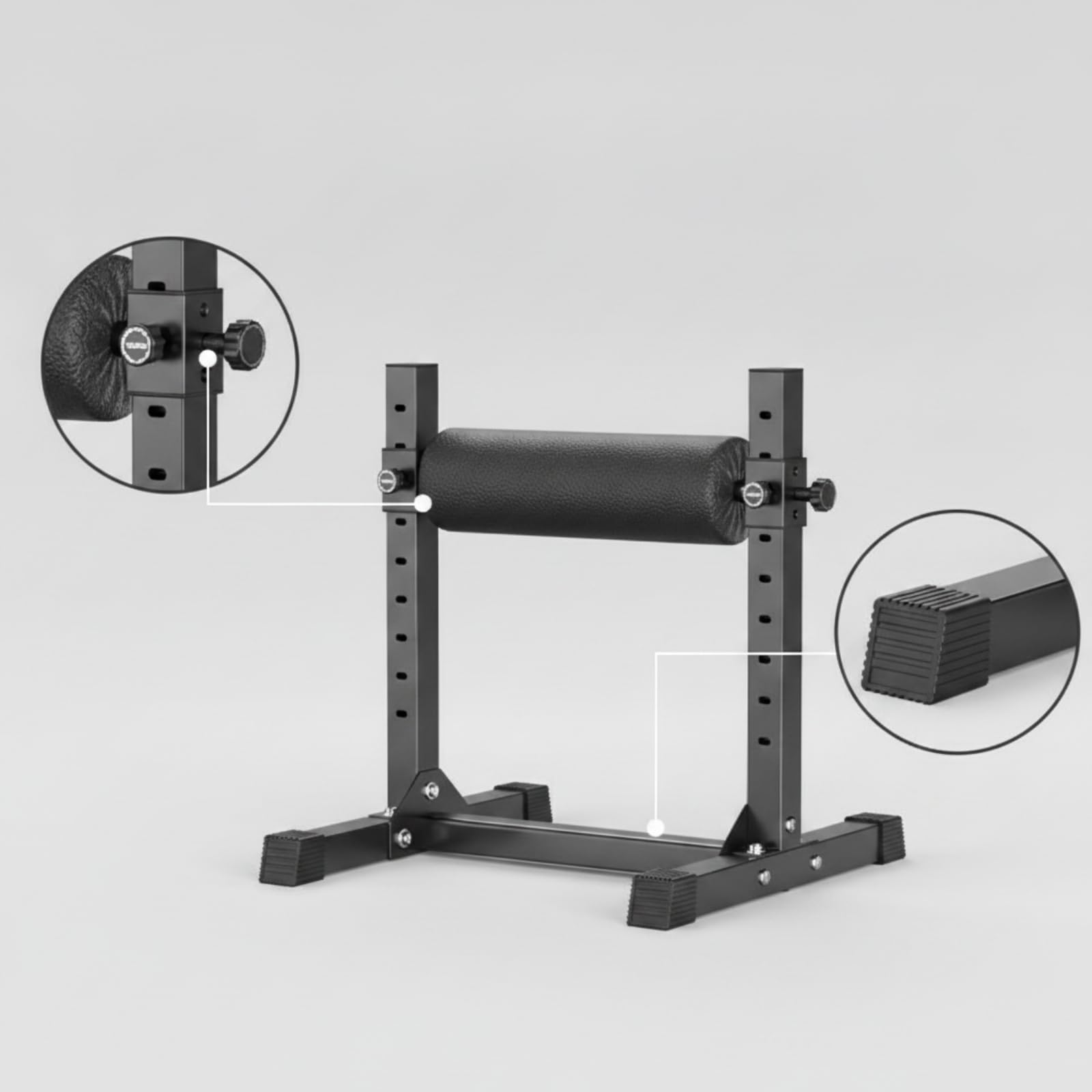 LOVIVER Verstellbarer Beintrainer Bulgarischer Split Squat Stand Rack Trainingsbank Halter mit 9- Höhenverstellung Und Komfortabler Rollenpolsterung aus Stahl PU Und Schaum für Beintraining Athletik