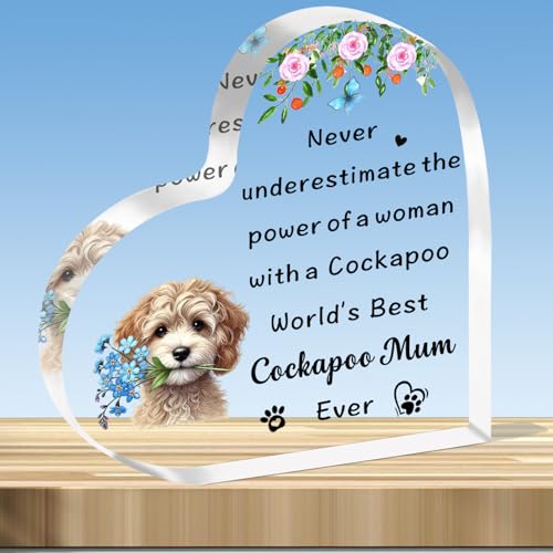 JMIMO Cockapoo Mum Gifts Cockapoo Gifts for Women Mothers Day Christmas Birthday Gifts for Cockapoo Mum Plaque Present
