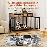Gimars Hundebox 94×58×63 cm mit Tischplatte und Schublade, robuste Indoor-Hundebox für kleine, mittlere und große Hunde