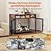 Gimars Hundebox 94×58×63 cm mit Tischplatte und Schublade, robuste Indoor-Hundebox für kleine, mittlere und große Hunde