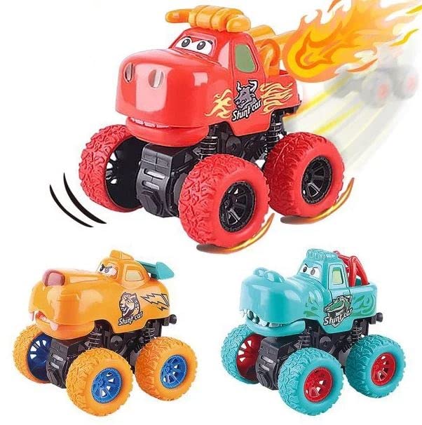 Jack Royal Friction Car Toys for Kids Animal Stunt Car Toys Monster Truck Inertia Friction Powered Vehicles Toys (Pack of 2) Multicolor at Rs. 196