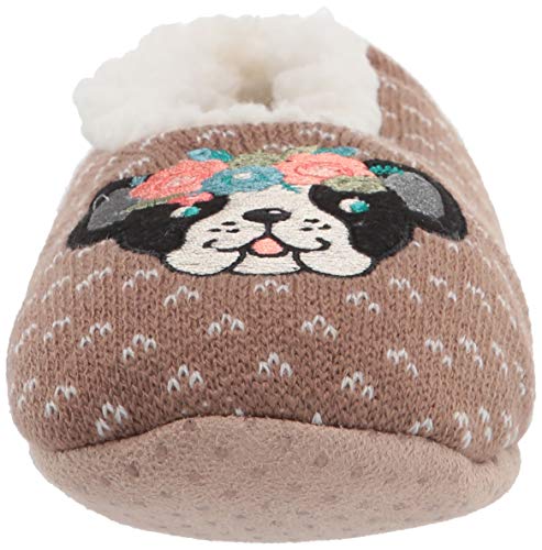 K. Bell Women's Cozy Animal Novelty Slippers, Flower Puppy (Taupe Heather), M/L2