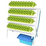  GU YONG TAO Kit de Cultivo hidropónico: 4 Capas, 36 sitios de Plantas, Sistema de Cultivo hidropónico Vertical de PVC con Bomba de Agua, Temporizador, Canasta de Nido, Esponja para Vegetales de Hoja