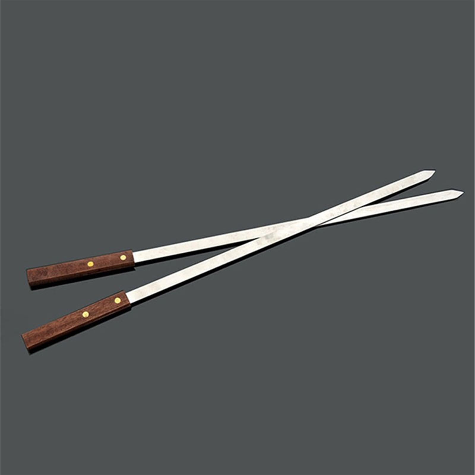 Spiedini di Kebab, 60 cm 23,6 '' Grandi griglie per barbecue Spiedini Manico lungo Forchetta per barbecue Acciaio inossidabile Stile brasiliano Shish Kebab Spiedino per barbecue turco (Colore : 2 Pe
