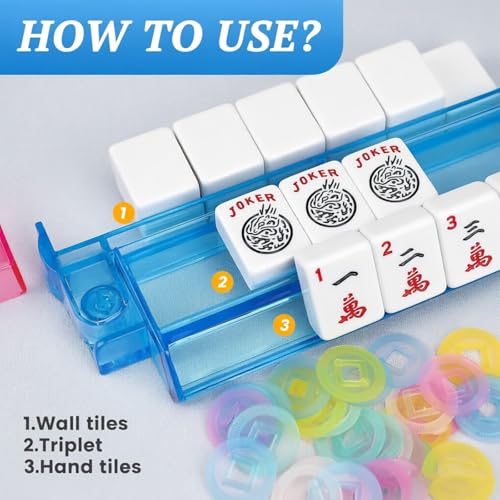 Mahjong: Set de 4 Soportes y Empujadores de Acrílico miniatura 5
