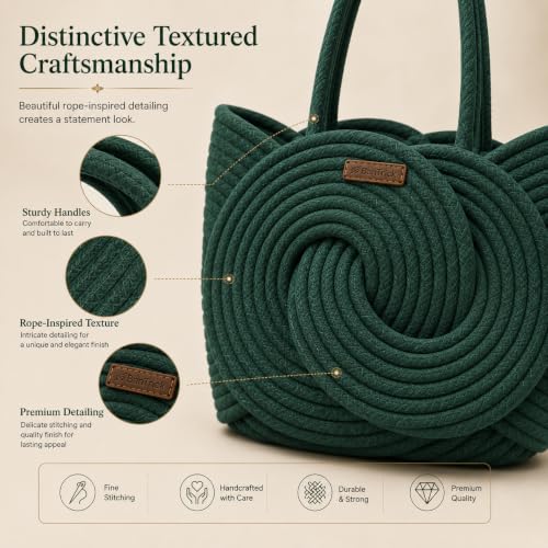 Image of Handbag for Women | Handmade Natural Cane & Dry Grass Tote Bag | Stylish Shoulder Bag for Women | Ladies Purse for Office, Travel & Daily Use | Gift for Women