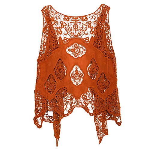 Image of JASTIE Women Open Stitch Cardigan Boho Sleeveless Hippie Summer Hollow Out Solid Crochet Vest