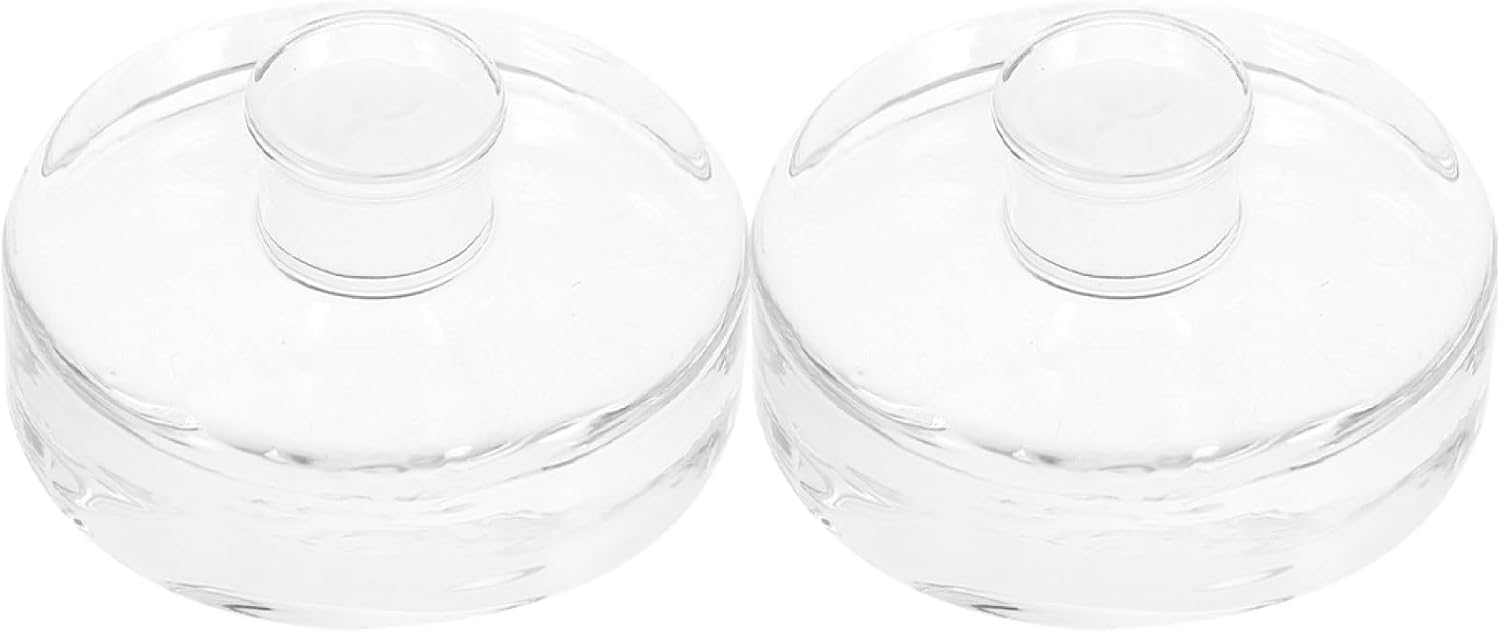 Wide Mouth Mason Jar Fermenting Weights with Comfortable to Hold Handle, 2pcs Glass Jar Pickle Weights for Home Fermentation and Canning