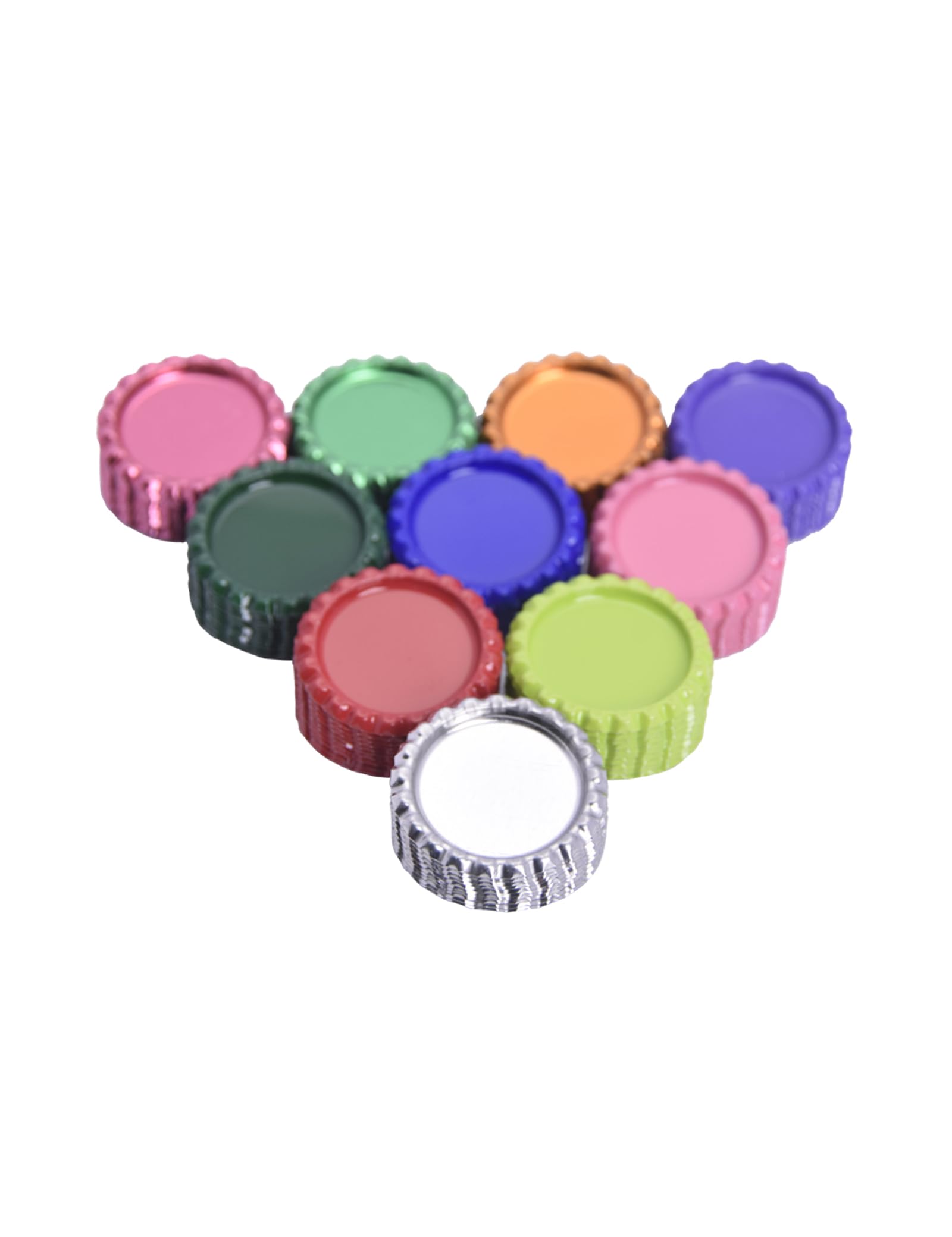100 PCS Mixed Color Flat Bottle Caps – 1 Inch Metal Craft Caps for Jewelry Making, DIY Gifts, Hair Bows, Resin Projects, Style 2