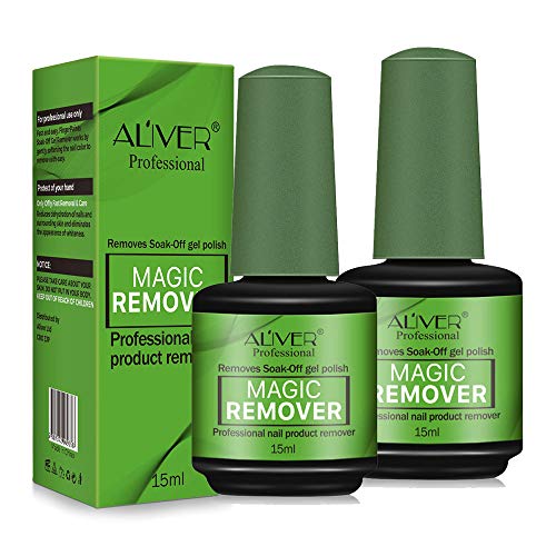 2 Pack Magic Soak Off Gel Nail Polish Remover, Professional Remover Nail Polish Delete Primer Acrylic Clean Degreaser For Nail Art Lacquer, Easily and Quickly(15ml)
