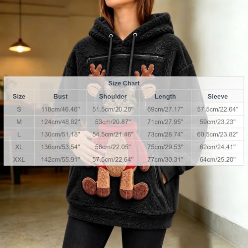 Pet Pouch Hoodie for Women Fleece Cat Dog Carrier Hoodies Christmas - image 4