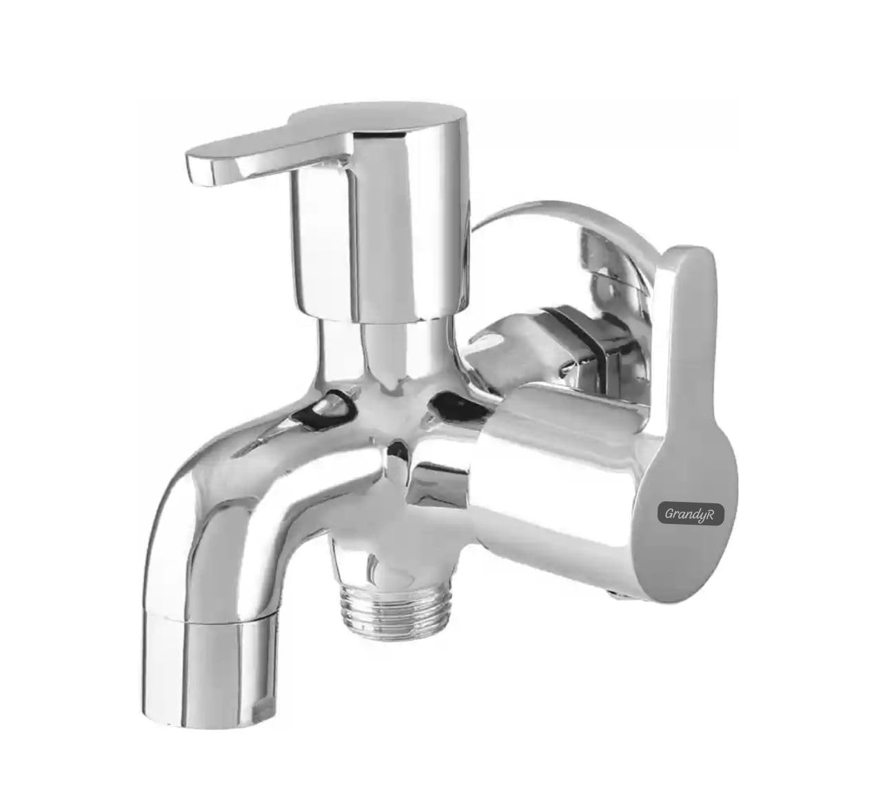 GrandyR Full Brass Two Way Angle Cock / 2In 1 Angle Valve For Bathroom/Toilet/Home, 1/2 Inch Quarter Turn With Teflon Tape & Wall Flange (2 way bib cock fusion) (B0D5QX973W) Amazon Price History, Amazon Price Tracker