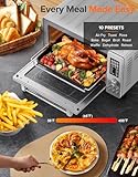Nuwave Bravo Pro Smart 21QT Toaster Oven Air Fryer Combo, Convection Oven Countertop, 10 functions all in 1, with even & quick crisp technology, 50-450°F, 1800W, Stainless Steel