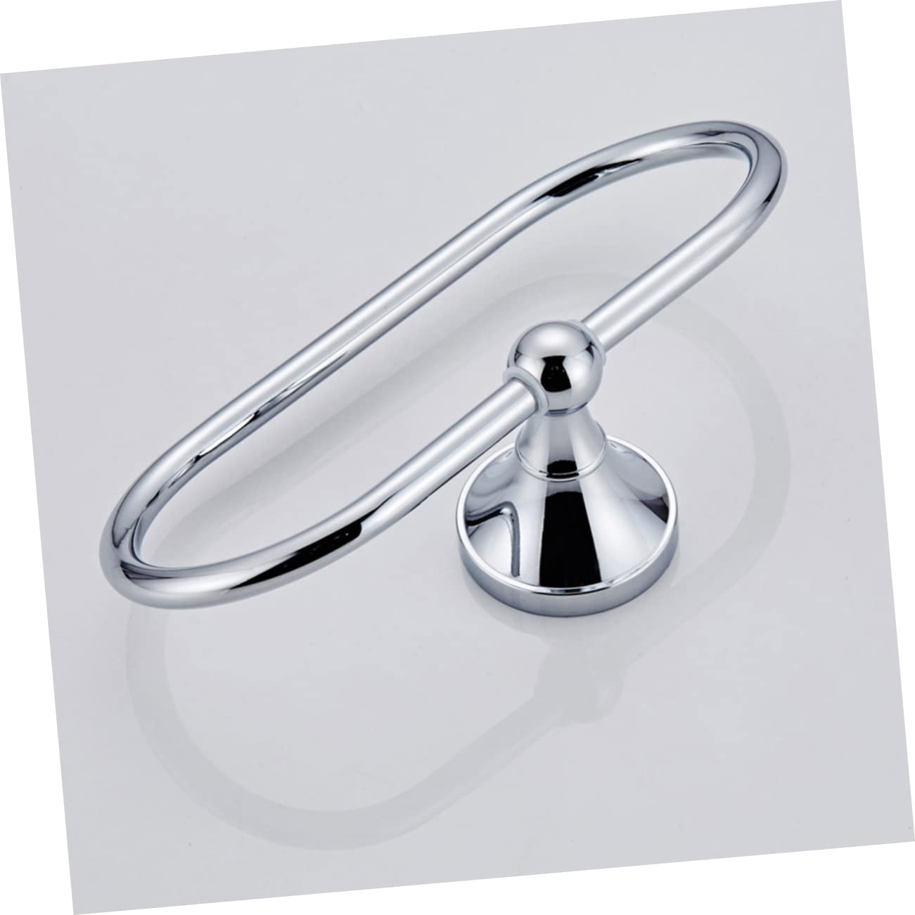 Anello Portasciugamani Ovale da Parete Bagno Argento in Rame | Installazione Semplice, Finitura Moderna Essenziale, Uso per Cucina e Casa