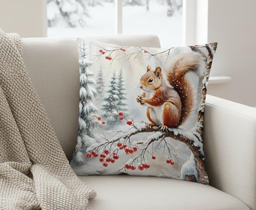 KAMACA Kissen Eichhörnchen 40x40 cm mit Füllung Deko-Kissen mit...
