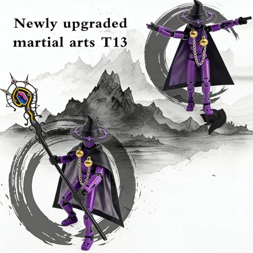 Image of Dummy 13 Action Figure, Purple Robot Toy with Articulated Joints, 3D Printed Desktop Decoration for Collectors, Creative Pose Arrangement and Gift Presentation Scenes