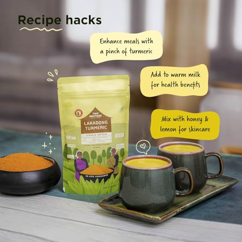 Image of Two Brothers Organic Farms Lakadong Turmeric Powder (150g) | Single Origin | High Curcumin (10-12%) | Hand-Harvested & Sun-Dried | Rich Aroma & Deep Flavor